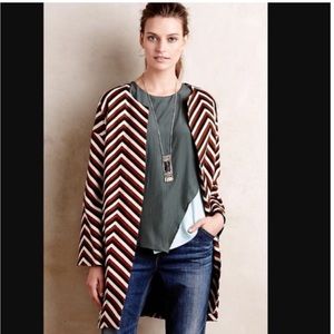 Eva Franco Anthropologie Chevron Car Coat Size XS/S